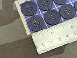 1 Dozen 20mm Blue Pressed Paper Buttons on Card