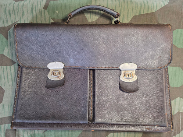 Pre War German Pebbled Leather Briefcase