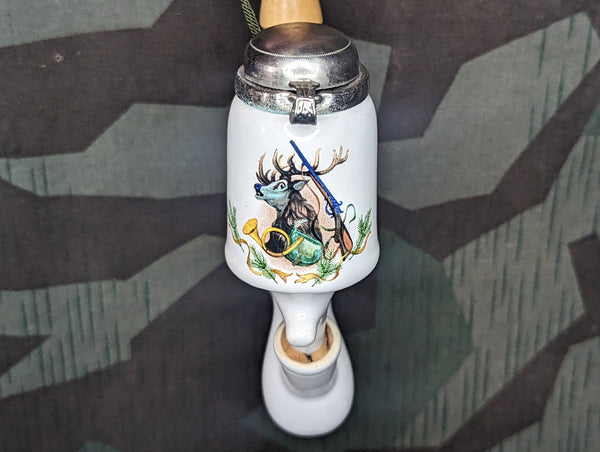 Deer Hunting Decorated Traditional German Pipe