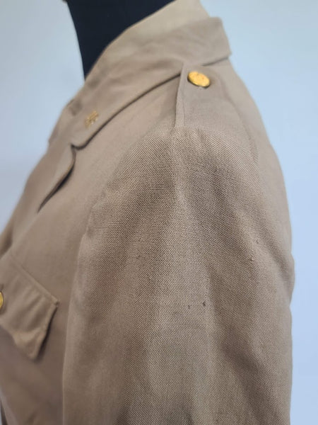 Khaki WAC Officer's Uniform: Jacket, Skirt, Blouse, Tie <br> (B-37.5" W-30.75" H-40.5")