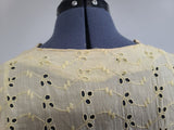 Pale Yellow Eyelet Dress <br> (B-47" W-42" H-49")