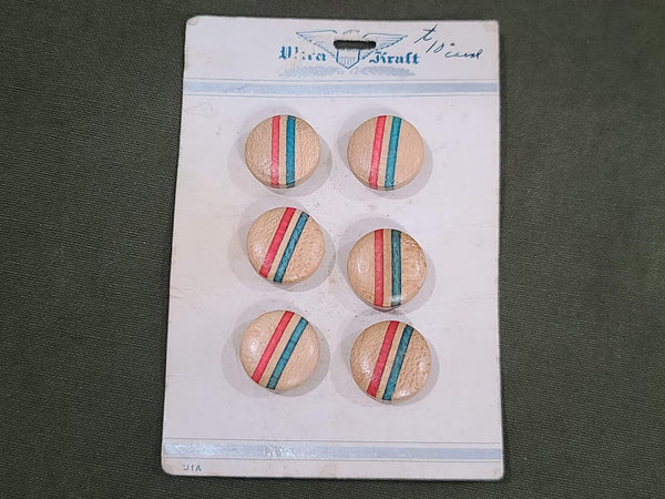 Wooden Patriotic Buttons on Card