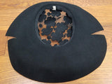 Black Wide Brim Hat with Mesh and Rhinestones