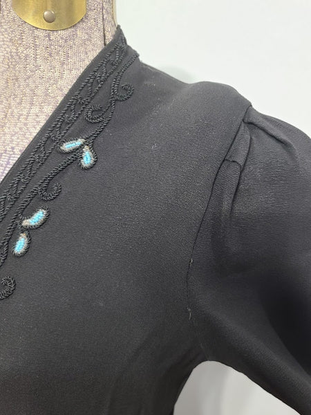 Black Dress with Beading and Soutache <br> (B-35" W-30" H-36")