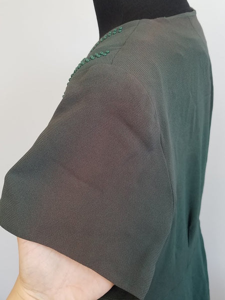 Green Rayon Bead Dress with Fading (B-45" W-34" H-43")