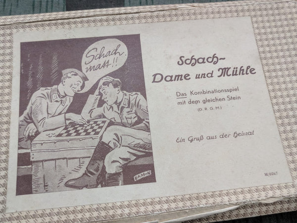 Soldiers Chess Game Set Schach Mühle Dame Complete