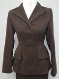 Brown Wool Skirt Suit <br> (B-35" W-27" H-37")