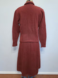 Dark Red Knit Sweater and Skirt Set <br> (B-42" W-24"-30" H-42")