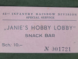 42nd Infantry Snack Bar Ticket