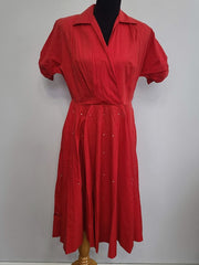 Red Dress with Rhinestones on Skirt <br> (B-39" W-29.5" H-49")