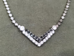 Black & Clear Rhinestone Necklace