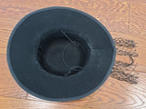 Black Wool Felt Tilt Hat with Netting