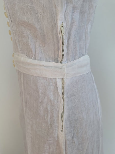 White Button Down Dress <br> (B-36" W-26" H-34")
