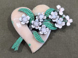 Heart and Flower Early Plastic Pin