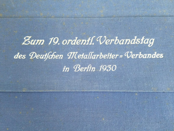 1930 Berlin Blue Desk Blotter Folder Deutschen Metallarbeiter Verband