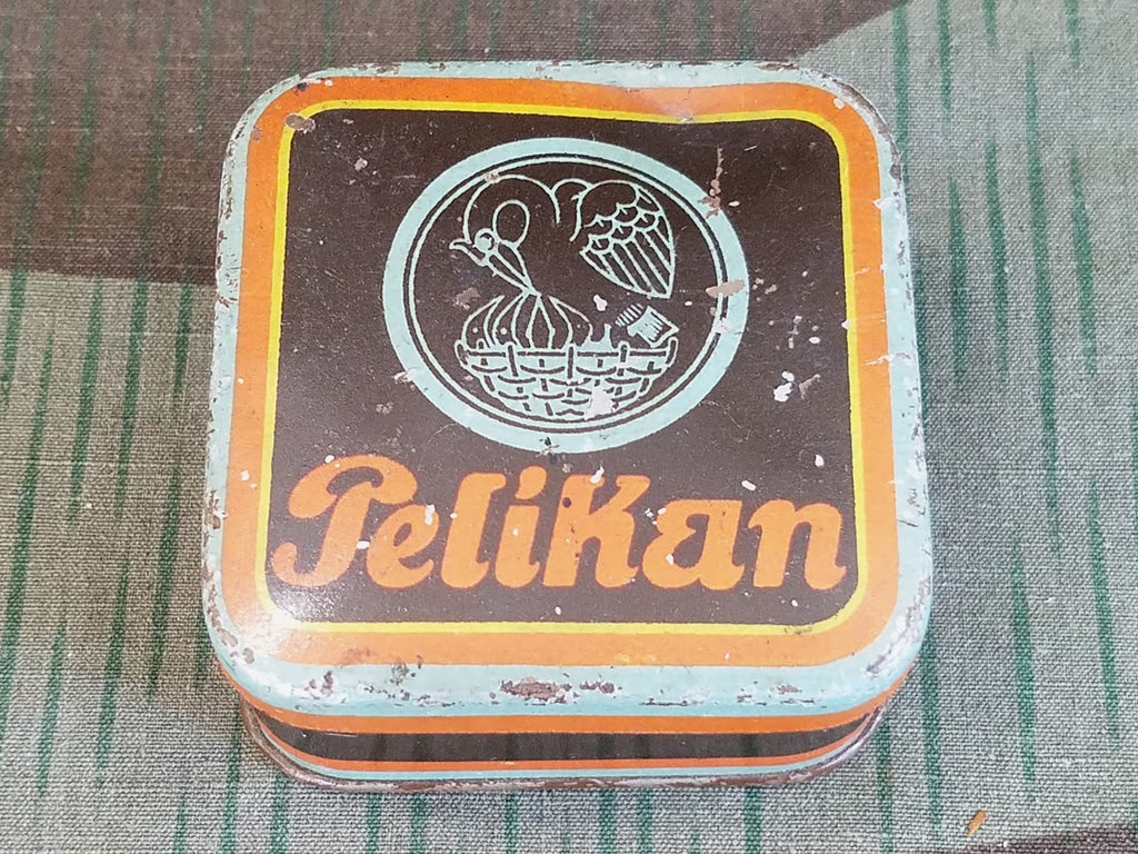 1920s 1930s Pre-WWII German Pelikan Typewriter Ribbon Tin