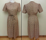 1930s / 1940s Vintage German Orange/Brown Dress - Buttons in the Back