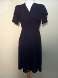 1930s / 1940s vintage black crepe rayon dress
