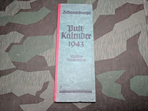 WWII German 1943 Pult Kalendar Calendar (w/ Train and Post Info)