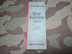 WWII German 1943 Pult Kalendar Calendar (w/ Train and Post Info)