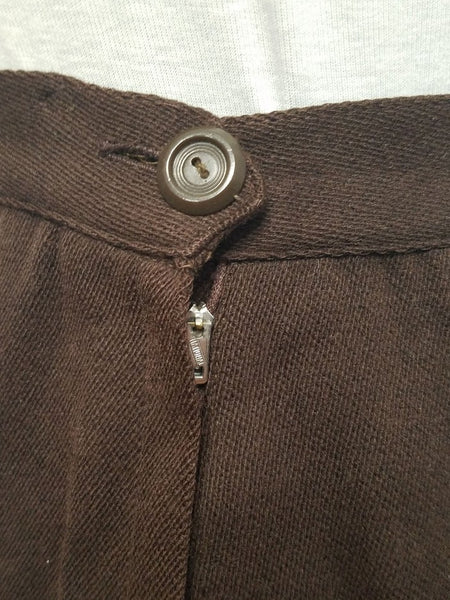 Brown Wool Skirt Suit <br> (B-35" W-27" H-37")