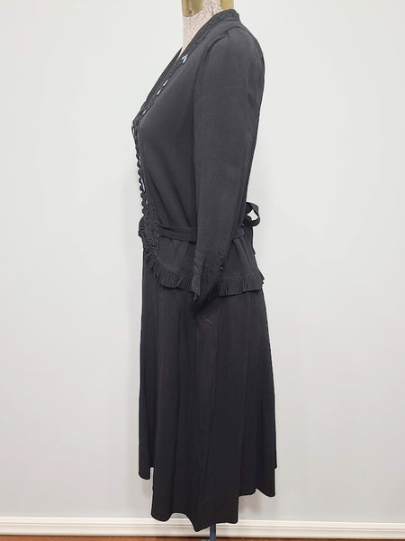 Black Dress with Beading and Soutache <br> (B-35" W-30" H-36")