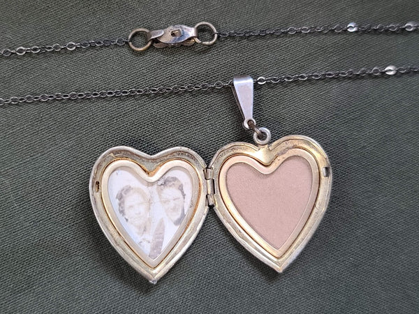 USN Navy Heart Shaped Locket Necklace (as-is)