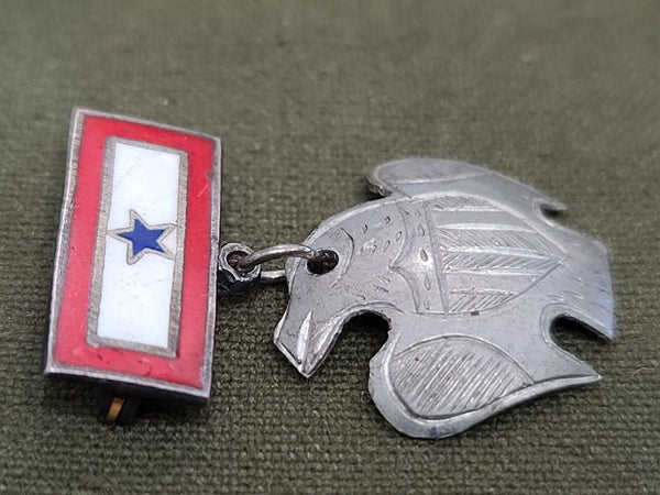 In Service Pin with Hand Carved Eagle