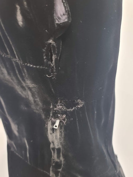 German Black Velvet Dress with Apron <br> (B-34" W-27" H-35")