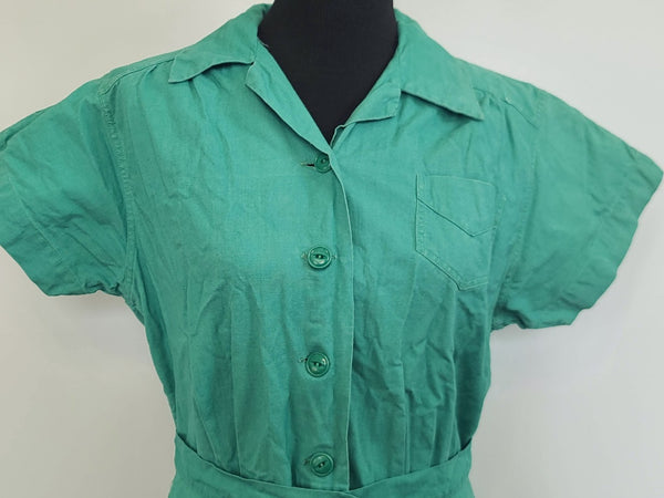 Green Work Dress <br> (B-41" W-34" H-41")