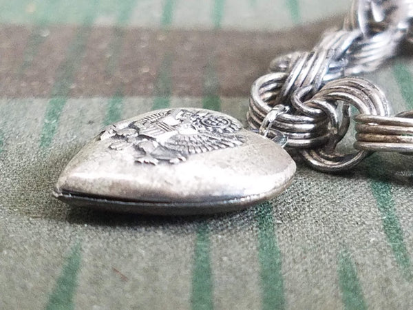 US Army Sweetheart Bracelet Sterling Heart Charm