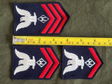 Set of 3 WAVES Mail Clerk Patches (Petty Officer 1st, 2nd and 3rd Class)