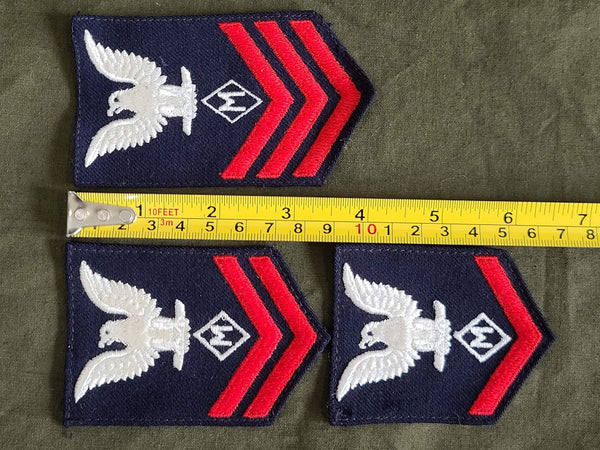 Set of 3 WAVES Mail Clerk Patches (Petty Officer 1st, 2nd and 3rd Class)