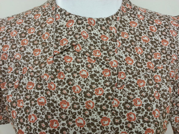 German Orange/Brown Dress - Buttons in the Back <br> (B-38" W-32" H-39")