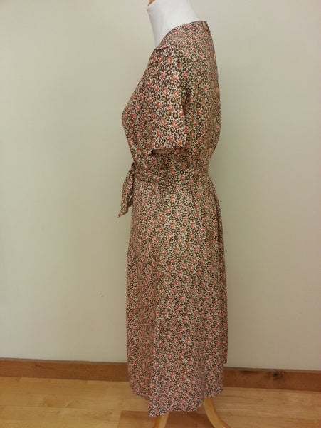 German Orange/Brown Dress - Buttons in the Back <br> (B-38" W-32" H-39")