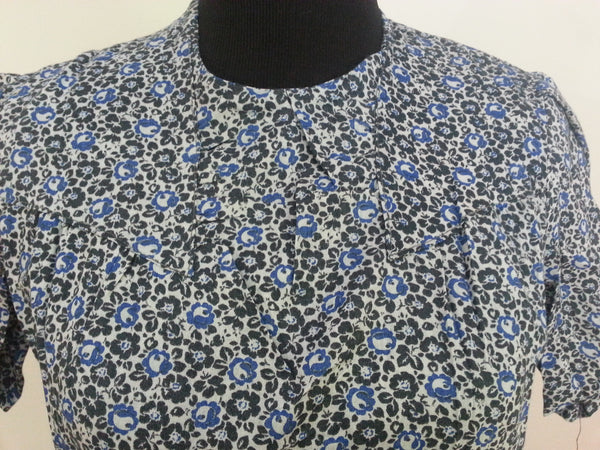 German Blue Dress - Buttons in the Back <br> (B-40" W-33" H-40")