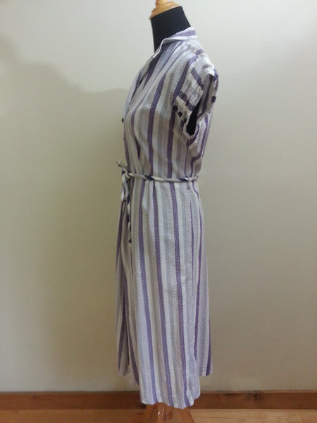 Purple & White Striped Dress <br> (B-43" W-32" H-41")