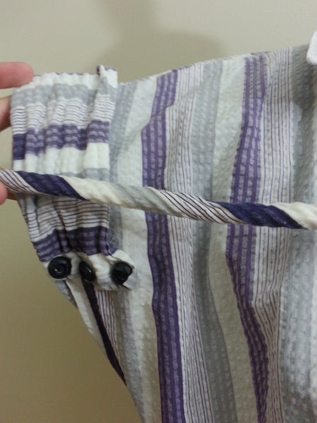 Purple & White Striped Dress <br> (B-43" W-32" H-41")