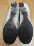 1940s White Peep Toe Heels <br> (Size 8 1/2 aaa)