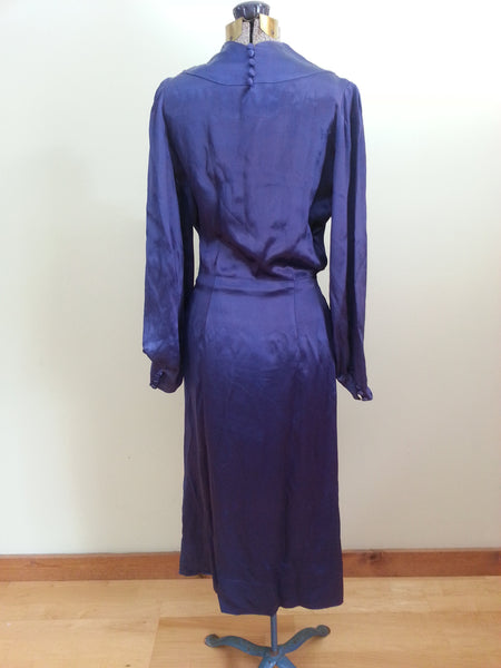 Purple Dress with Bishop Sleeves <br> (B-39" W-28" H-35")