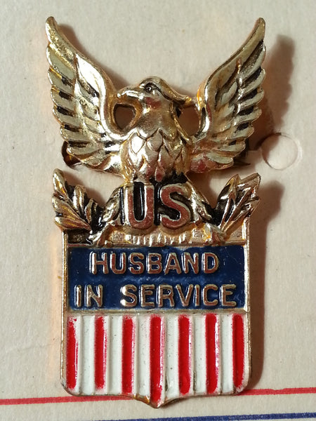WWII Husband in Service Sterling Pin Made by Coro - New Old Stock - Sweetheart Brooch