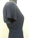 Dark Blue Dress w/ White Trim <br> (B-38" W-29" H-36")