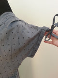 Slate Blue Polka Dot Dress <br> (B-44" W-35" H-46")