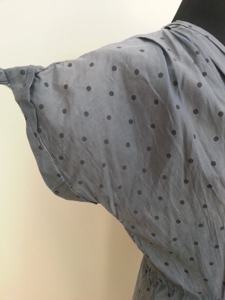 Slate Blue Polka Dot Dress <br> (B-44" W-35" H-46")