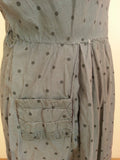 Slate Blue Polka Dot Dress <br> (B-44" W-35" H-46")