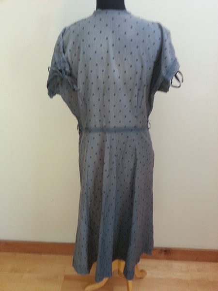 Slate Blue Polka Dot Dress <br> (B-44" W-35" H-46")