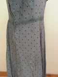 Slate Blue Polka Dot Dress <br> (B-44" W-35" H-46")