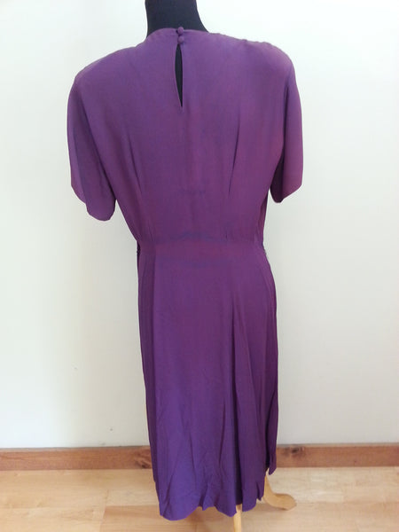 Purple Dress with Rhinestone Accents (as-is) <br> (B-44" W-33" H-40")