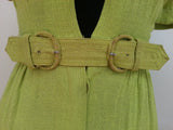 Green Dress with Belt <br> (B-34" W-24" H-32")