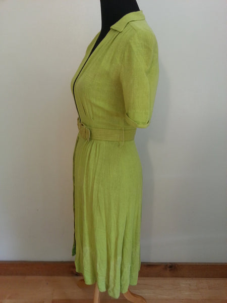 Green Dress with Belt <br> (B-34" W-24" H-32")